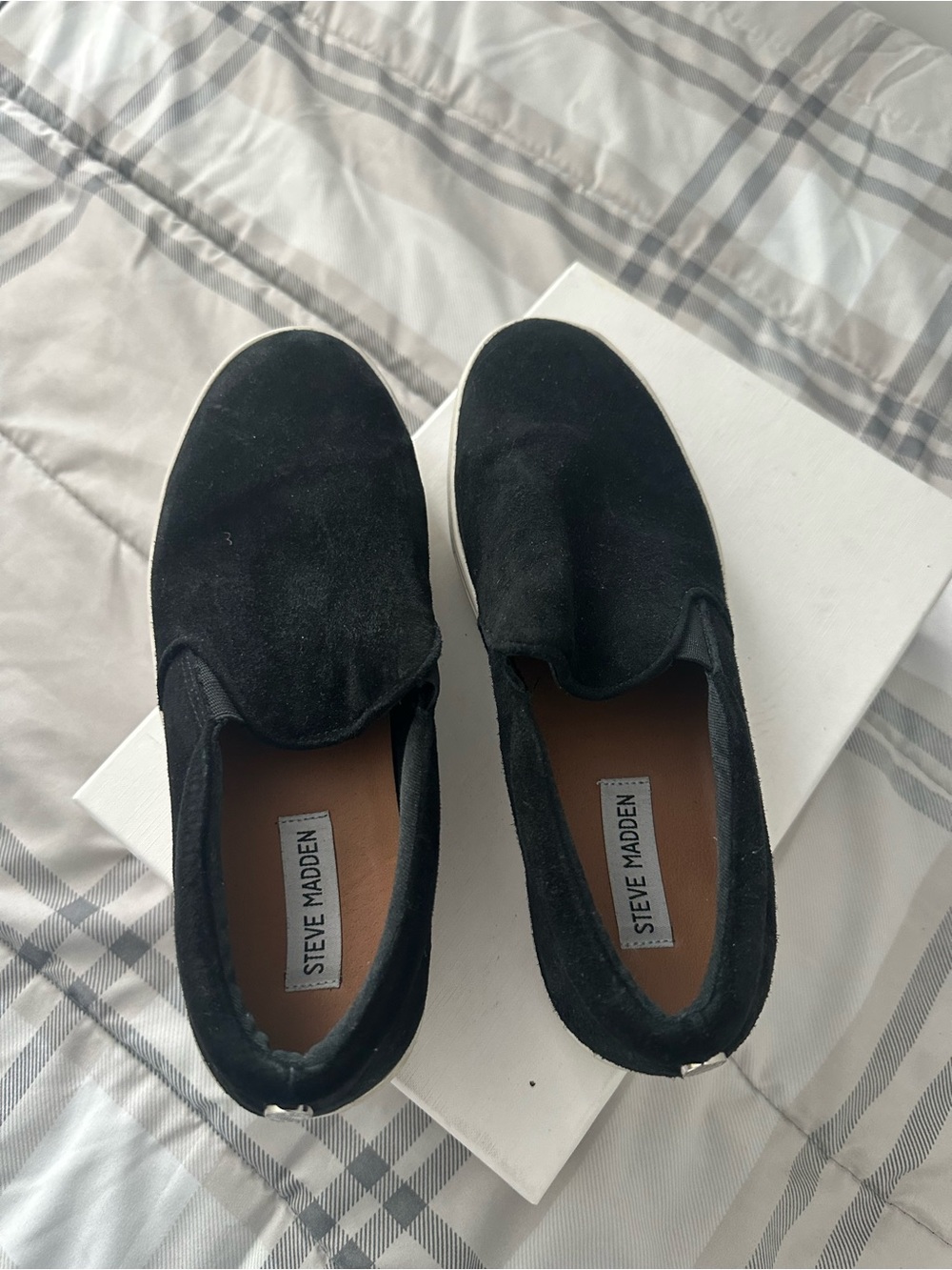 Steve Madden Black Slip-On Loafers